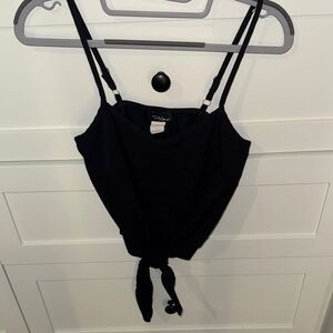 Tilly's Black Tie-Front Cami Top